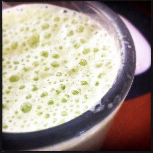 frothy cool green smoothie